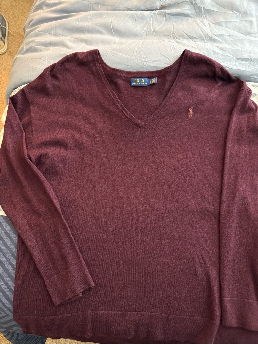 Ralph Lauren V-Neck Sweater in Burgundy